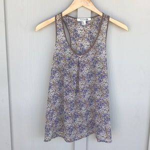 F21 Racerback Patterned Sheer Tank Top